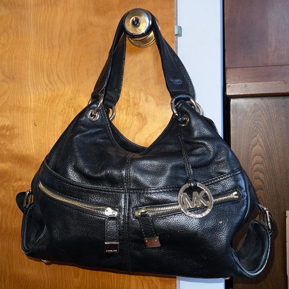 Michael Kors Layton Black Leather Satchel Bag - Picture 1 of 12